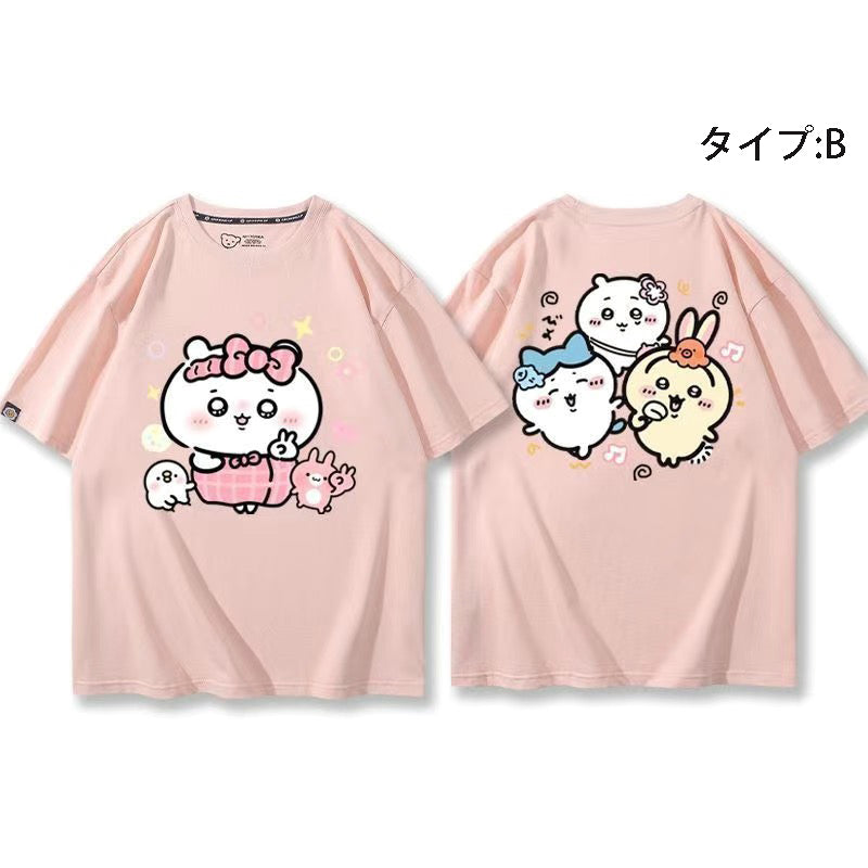 可愛いキャラ ゆるかわ トップス 集団遠足 ユニセックス 半袖Ｔシャツ