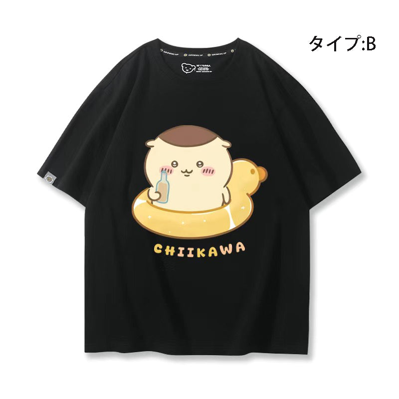 可愛いキャラ ゆるかわ トップス 浮き輪 ユニセックス 半袖Ｔシャツ