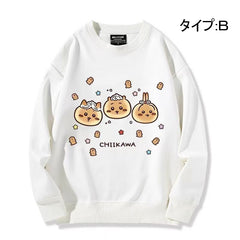 可愛いキャラ ゆるかわ トップス 美味しいもの ユニセックス 長袖 スウェット