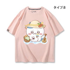 可愛いキャラ ゆるかわ トップス ピク楽しいひととき ユニセックス 半袖Ｔシャツ