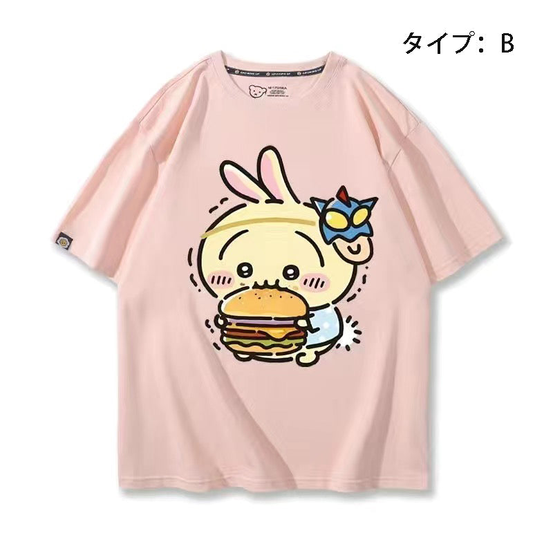 可愛いキャラ ゆるかわ トップス 楽しい時間 ユニセックス 半袖Ｔシャツ