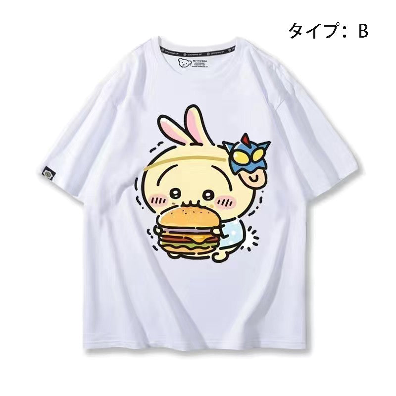 可愛いキャラ ゆるかわ トップス 楽しい時間 ユニセックス 半袖Ｔシャツ