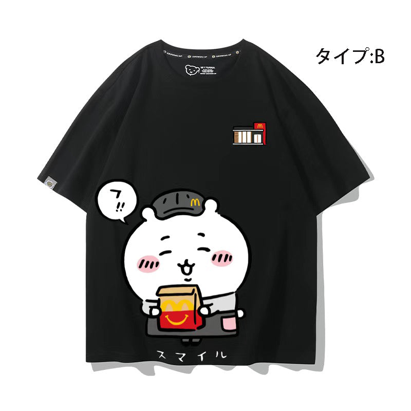 可愛いキャラ ゆるかわ トップス 勤め人 ユニセックス 半袖Ｔシャツ