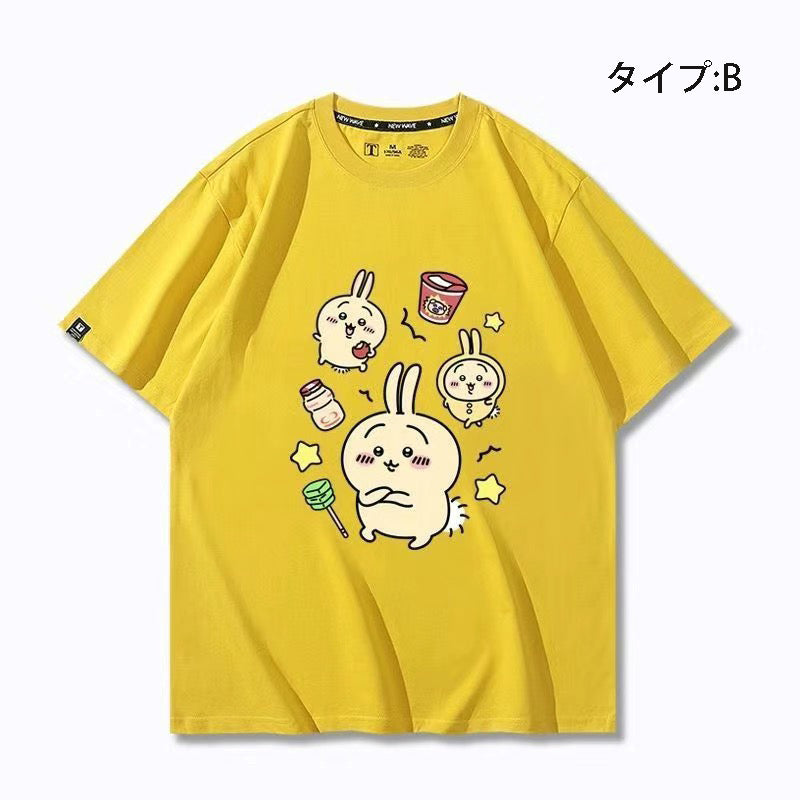 可愛いキャラ ゆるかわトップス 笑える日常 ユニセックス 半袖Ｔシャツ