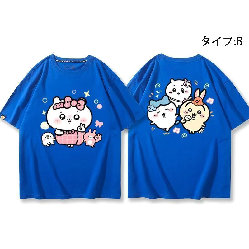可愛いキャラ ゆるかわ トップス 集団遠足 ユニセックス 半袖Ｔシャツ