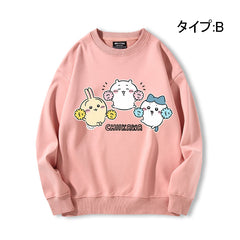 可愛いキャラ ゆるかわ トップス  興奮した気持ち ユニセックス 長袖 スウェット