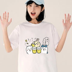 可愛いキャラ ゆるかわ トップス 楽しむ ユニセックス 半袖Ｔシャツ
