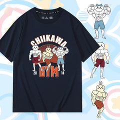 可愛いキャラ ゆるかわ トップス 筋肉兄貴 ユニセックス 半袖Tシャツ