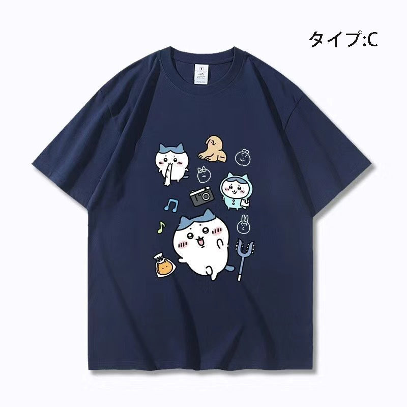 可愛いキャラ ゆるかわトップス 笑える日常 ユニセックス 半袖Ｔシャツ