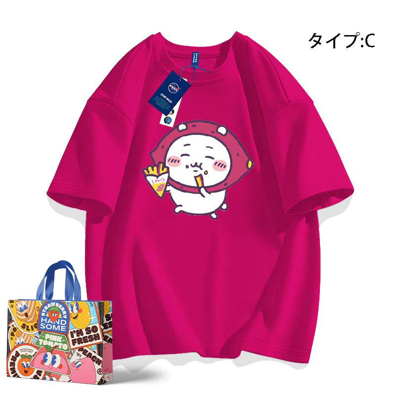 可愛いキャラ ゆるかわ トップス おやつ ユニセックス 半袖Ｔシャツ