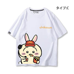 可愛いキャラ ゆるかわ トップス  アルバイト ユニセックス 半袖Ｔシャツ