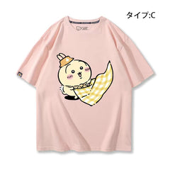 可愛いキャラ ゆるかわ トップス ピクニック ユニセックス 半袖Ｔシャツ