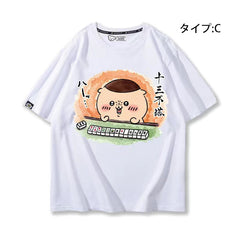可愛いキャラ ゆるかわ トップス 麻雀対決 ユニセックス 半袖Ｔシャツ