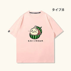 可愛いキャラ ゆるかわトップス 美味しいスイカ ユニセックス 半袖Ｔシャツ