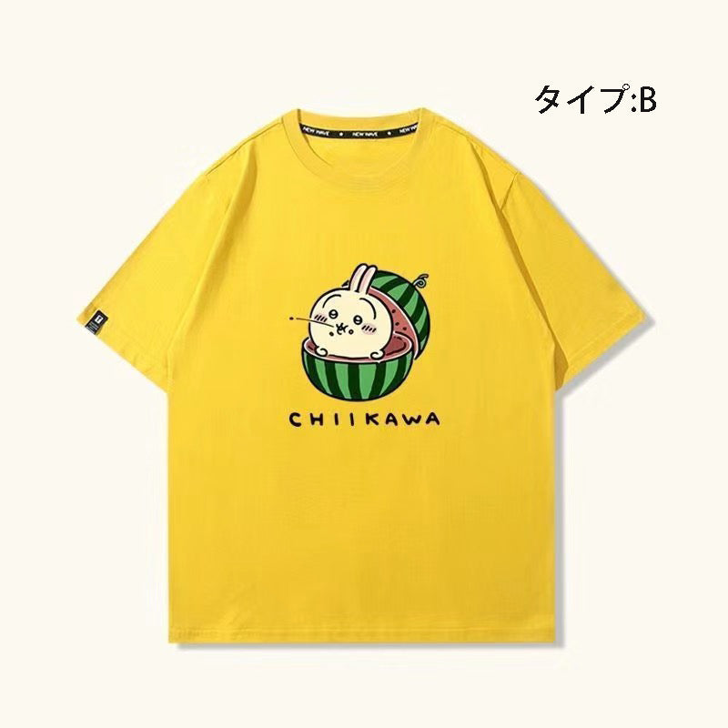 可愛いキャラ ゆるかわトップス 美味しいスイカ ユニセックス 半袖Ｔシャツ