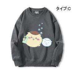 可愛いキャラ ゆるかわ トップス 肖像写真 ユニセックス 長袖 スウェット