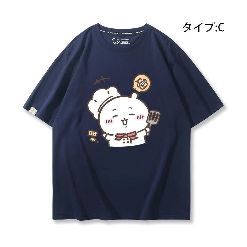 可愛いキャラ ゆるかわ トップス 料理人 ユニセックス 半袖Ｔシャツ