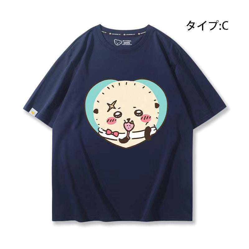 可愛いキャラ ゆるかわ トップス スナック ユニセックス 半袖Ｔシャツ