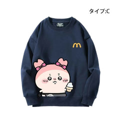 可愛いキャラ ゆるかわ トップス マック アルバイト ユニセックス 長袖 スウェット