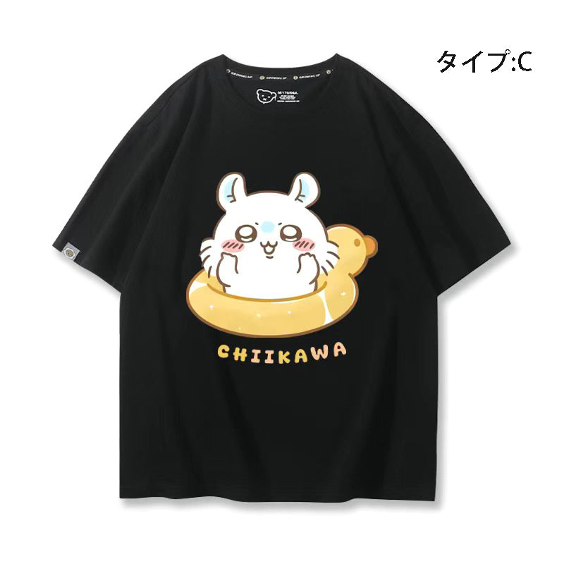 可愛いキャラ ゆるかわ トップス 浮き輪 ユニセックス 半袖Ｔシャツ