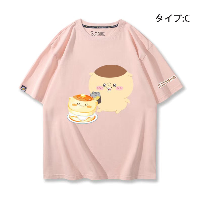 可愛いキャラ ゆるかわ トップス ケーキ ユニセックス 半袖Ｔシャツ