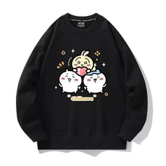 可愛いキャラ ゆるかわ トップス 仲良し ユニセックス 長袖 スウェット