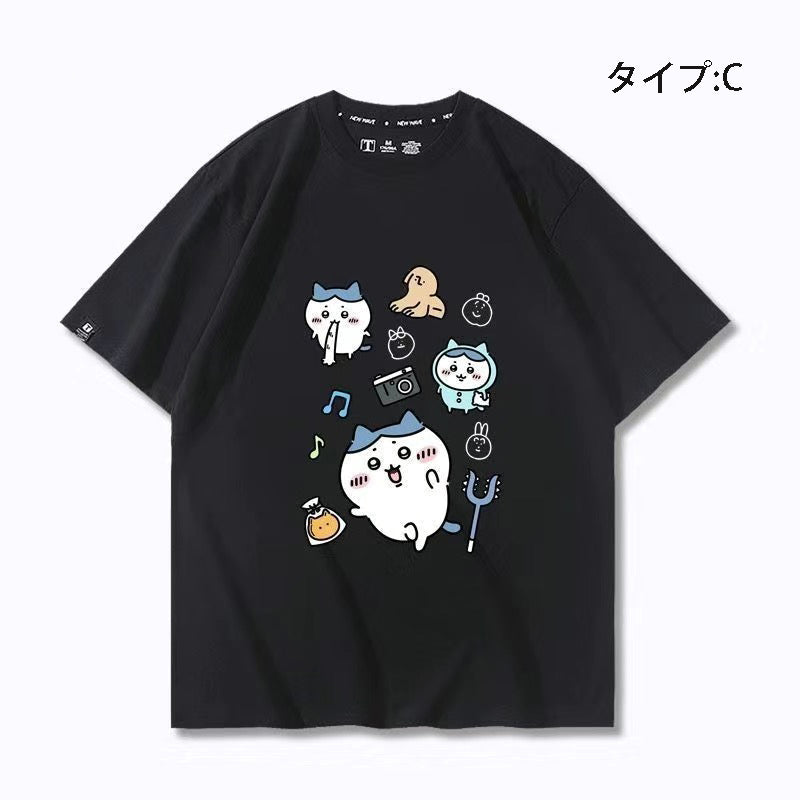 可愛いキャラ ゆるかわトップス 笑える日常 ユニセックス 半袖Ｔシャツ