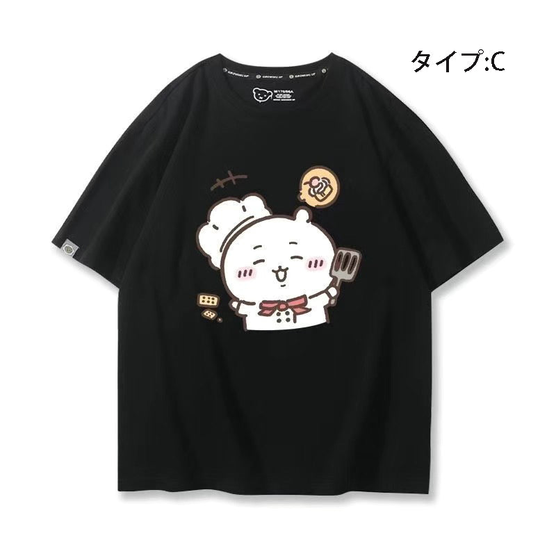 可愛いキャラ ゆるかわ トップス 料理人 ユニセックス 半袖Ｔシャツ