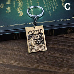 キャラクター  海賊アニメ風 雑貨 WANTED 手配書 メタルキーホルダー