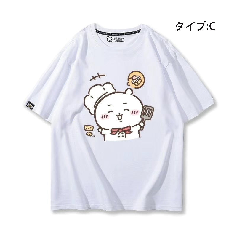 可愛いキャラ ゆるかわ トップス 料理人 ユニセックス 半袖Ｔシャツ