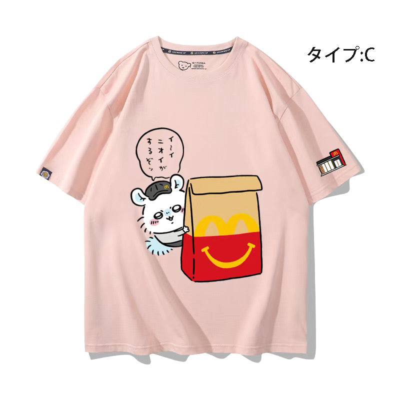 可愛いキャラ ゆるかわ トップス 勤め人 ユニセックス 半袖Ｔシャツ