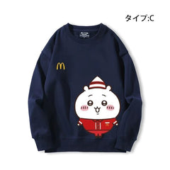 可愛いキャラ ゆるかわ トップス 楽しい仕事人間 ユニセックス 長袖 スウェット