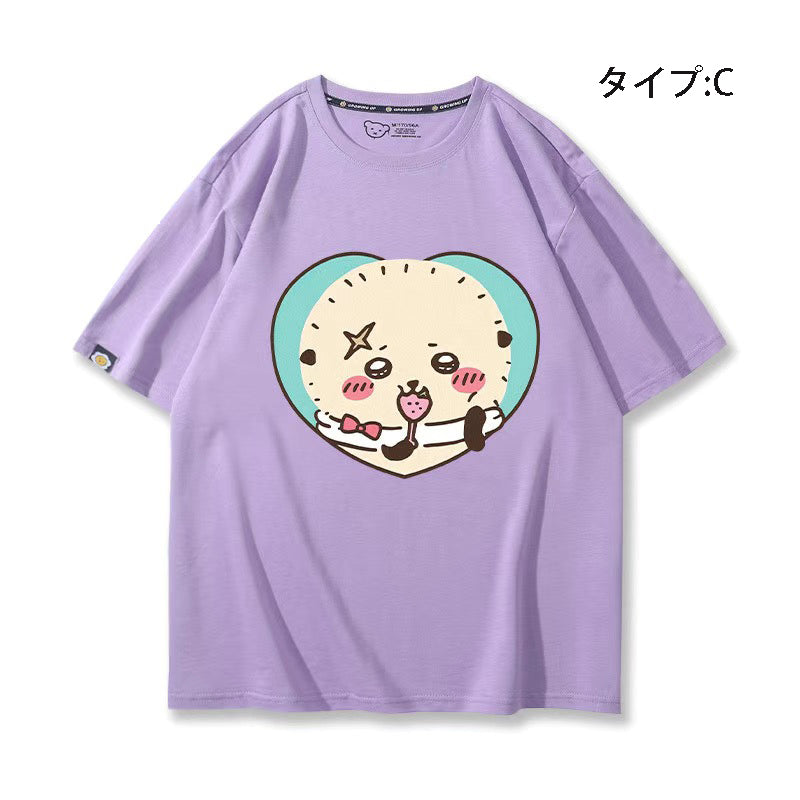 可愛いキャラ ゆるかわ トップス スナック ユニセックス 半袖Ｔシャツ