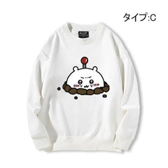 可愛いキャラ ゆるかわ トップス ポップなモンスター柄 ユニセックス 長袖 スウェット