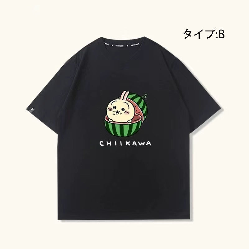 可愛いキャラ ゆるかわトップス 美味しいスイカ ユニセックス 半袖Ｔシャツ
