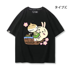 可愛いキャラ ゆるかわ トップス 大根を抜く ユニセックス 半袖Ｔシャツ