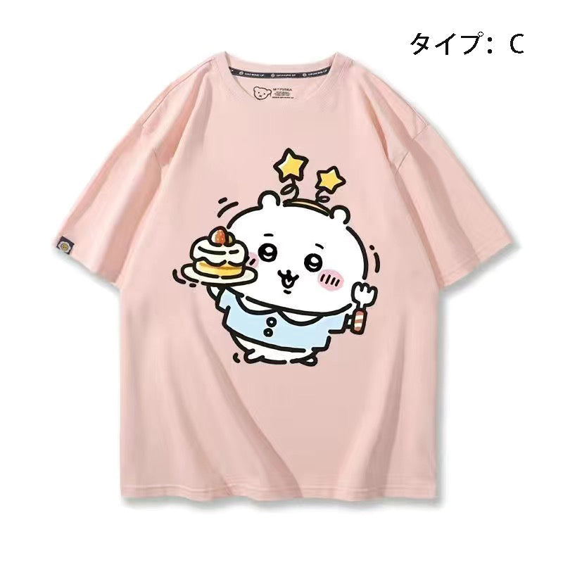 可愛いキャラ ゆるかわ トップス 楽しい時間 ユニセックス 半袖Ｔシャツ