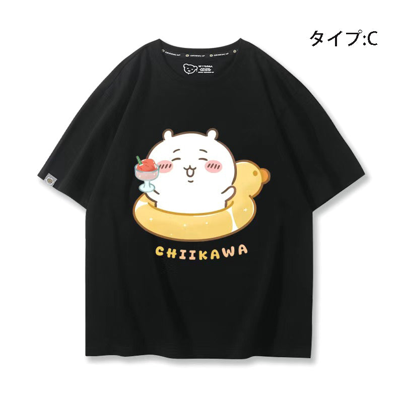 可愛いキャラ ゆるかわ トップス 水泳 ユニセックス 半袖Ｔシャツ