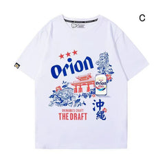 ビールモチーフ グラフィック トップス ビール大好き ユニセックス 半袖Ｔシャツ