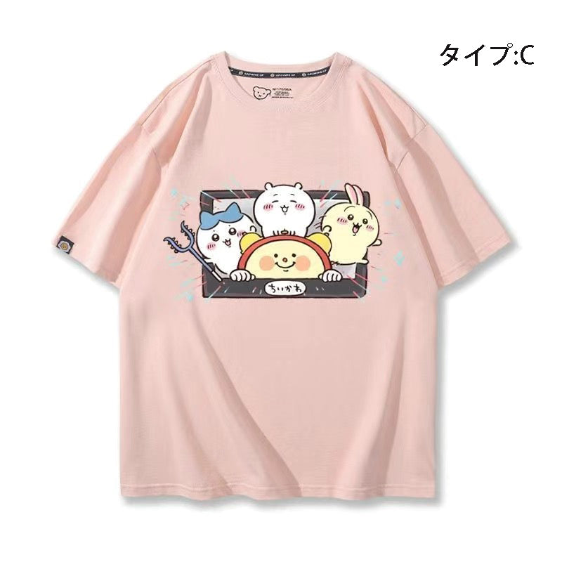 可愛いキャラ ゆるかわ トップス ゆったりとした生活 ユニセックス 半袖Ｔシャツ