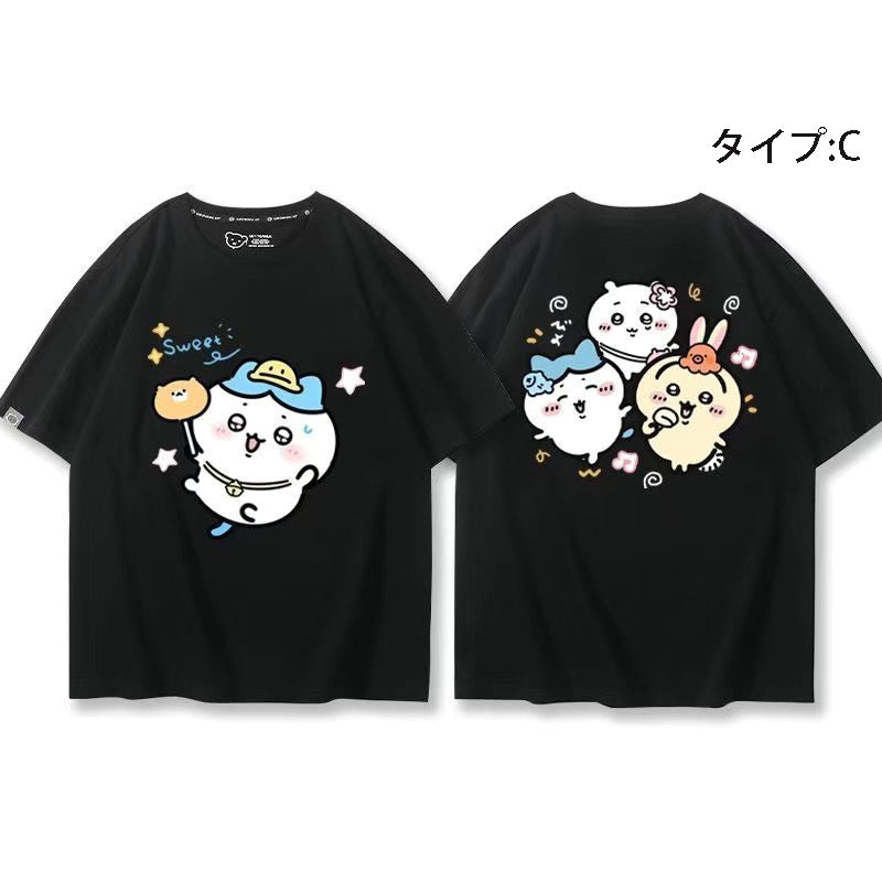 可愛いキャラ ゆるかわ トップス 集団遠足 ユニセックス 半袖Ｔシャツ