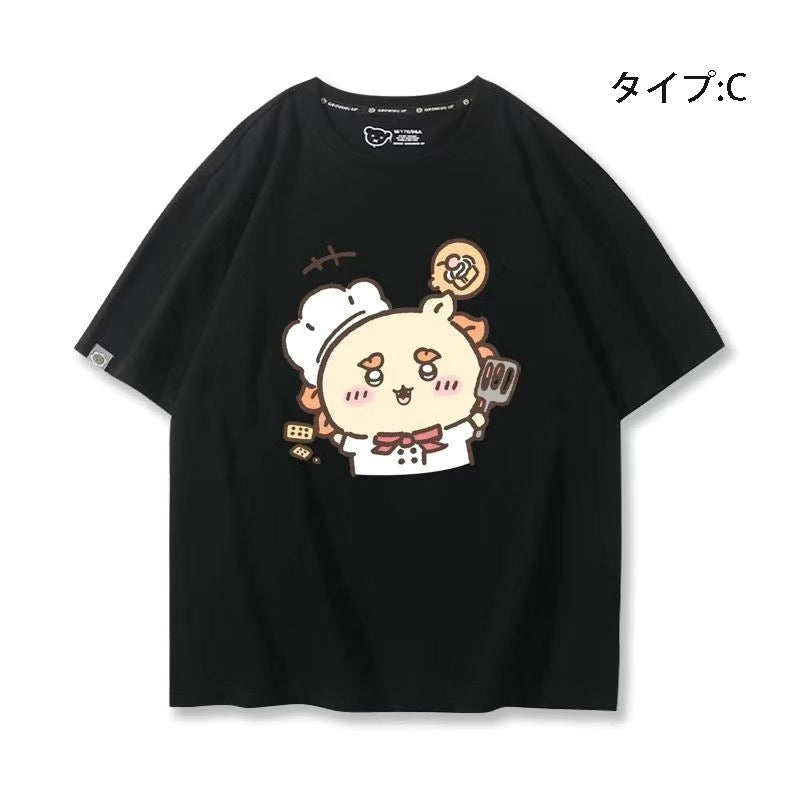 可愛いキャラ ゆるかわ トップス シェフ ユニセックス 半袖Ｔシャツ