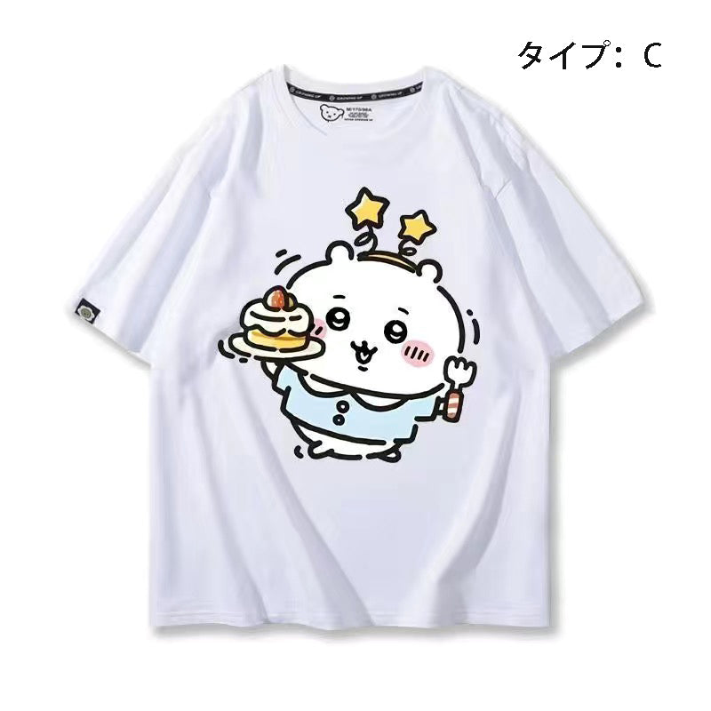 可愛いキャラ ゆるかわ トップス 楽しい時間 ユニセックス 半袖Ｔシャツ