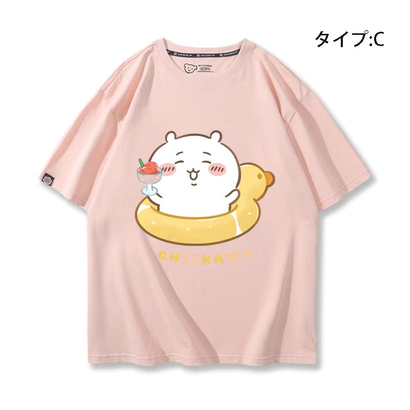 可愛いキャラ ゆるかわ トップス 水泳 ユニセックス 半袖Ｔシャツ