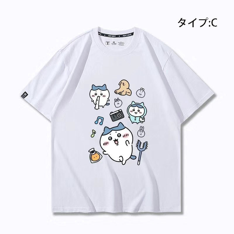 可愛いキャラ ゆるかわトップス 笑える日常 ユニセックス 半袖Ｔシャツ