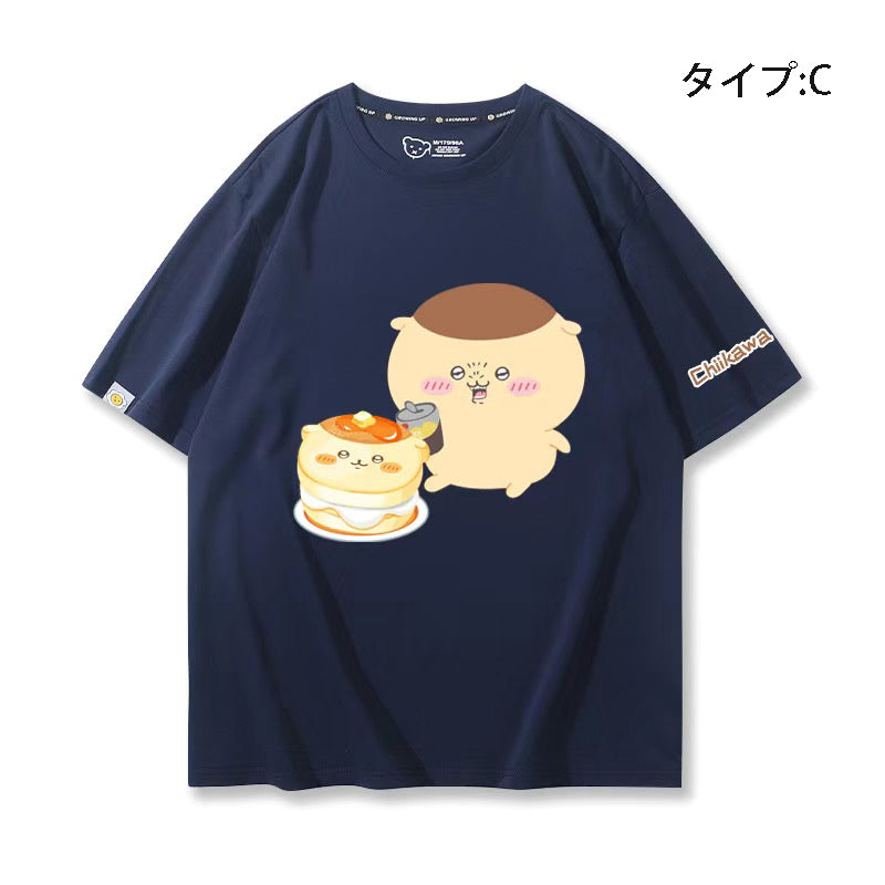 可愛いキャラ ゆるかわ トップス ケーキ ユニセックス 半袖Ｔシャツ