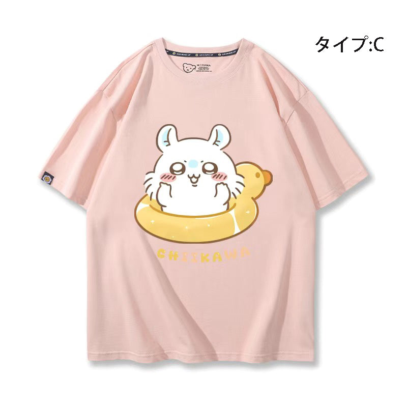 可愛いキャラ ゆるかわ トップス 浮き輪 ユニセックス 半袖Ｔシャツ