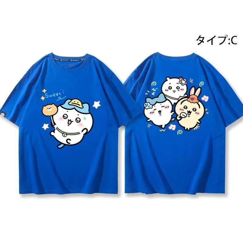 可愛いキャラ ゆるかわ トップス 集団遠足 ユニセックス 半袖Ｔシャツ
