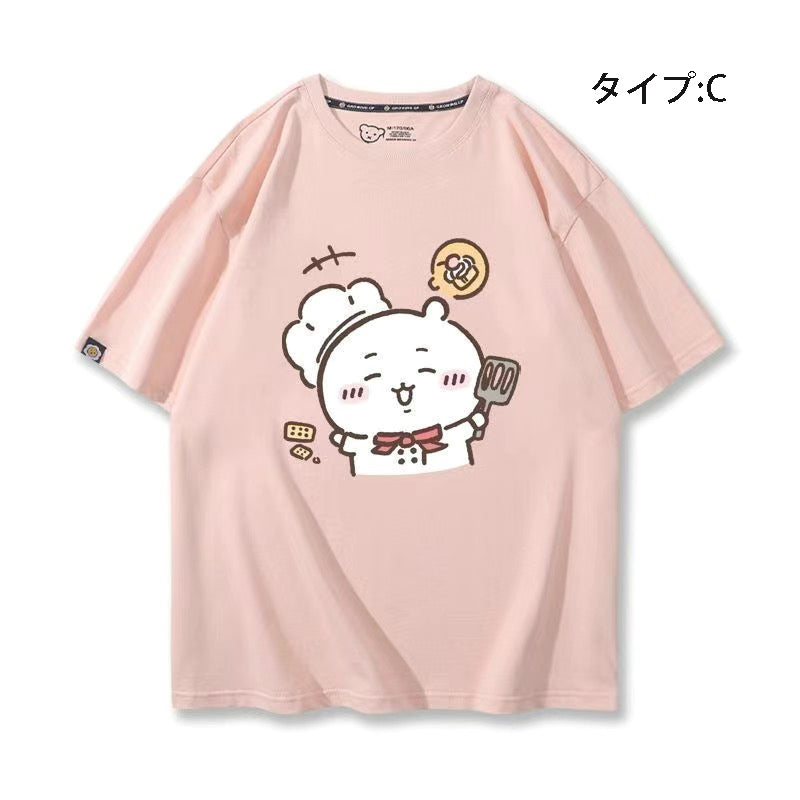 可愛いキャラ ゆるかわ トップス 料理人 ユニセックス 半袖Ｔシャツ