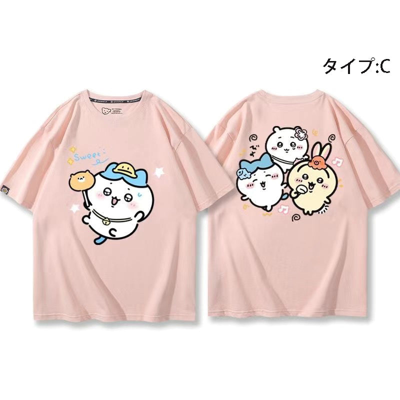 可愛いキャラ ゆるかわ トップス 集団遠足 ユニセックス 半袖Ｔシャツ